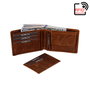 Zoozie Bags Cartera para Hombre de Piel Auténtica, Tostado, 10 cm x 2 cm x 7.4 cm